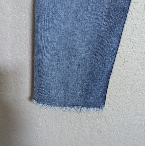 Jen7 by 7 for All Mankind Women's Size 4 Blue Cropped Straight Fringe Hem Jeans - Picture 10 of 14